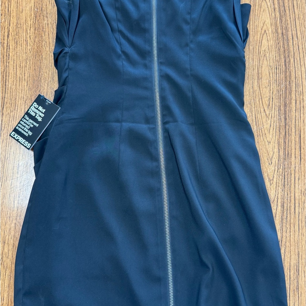 Express Black Ruched Mini Dress - Picture 4 of 6